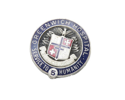925 Sterling Silver  Vintage Greenwich Hospital Service Brooch Pin  BP4221