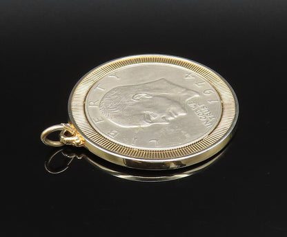 925 Silver  Vintage Linear Textured Edge U.S One Dollar Coin Pendant  PT21703