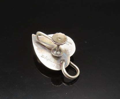 925 Silver  Vintage Antique Cherries Heart Leaf Screw Back Earrings  EG11707