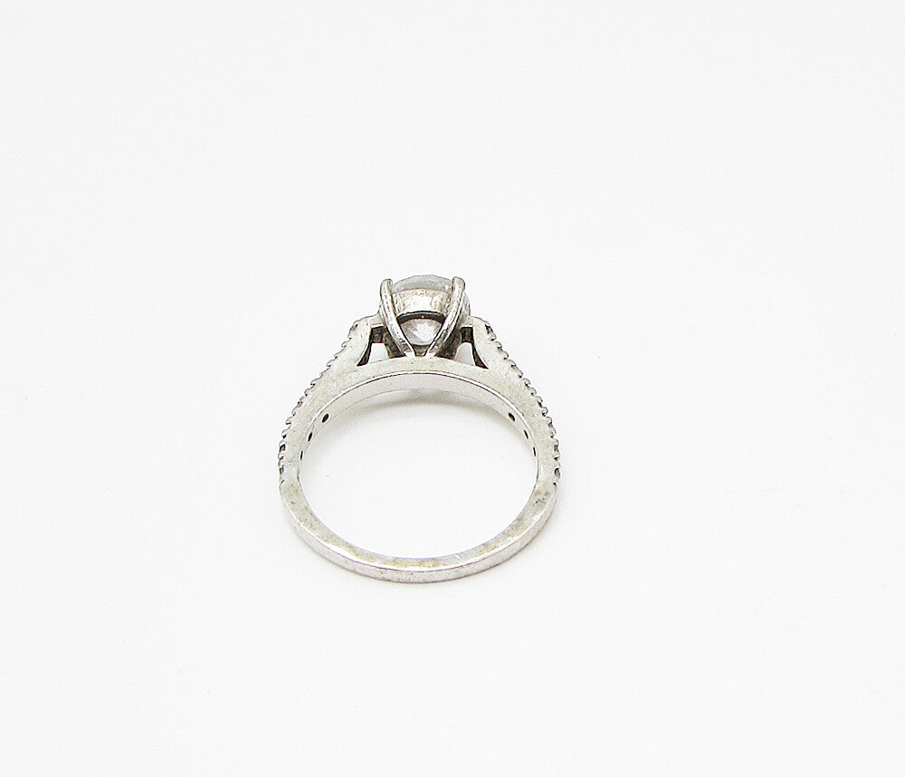 925 Sterling Silver  White Cubic Zirconia Engagement Ring Sz 6  RG2931