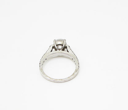 925 Sterling Silver  White Cubic Zirconia Engagement Ring Sz 6  RG2931