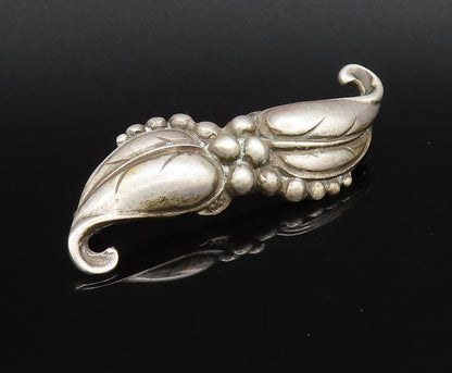 VIKINGCRAFT 925 Silver  Vintage Antique Double Leaves Brooch Pin  BP10013