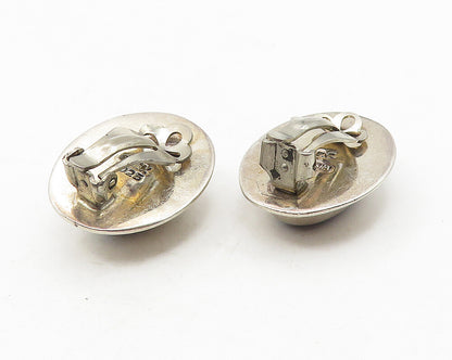 MEXICO 925 Sterling Silver  Vintage Black Onyx Non Pierce Drop Earrings EG5938