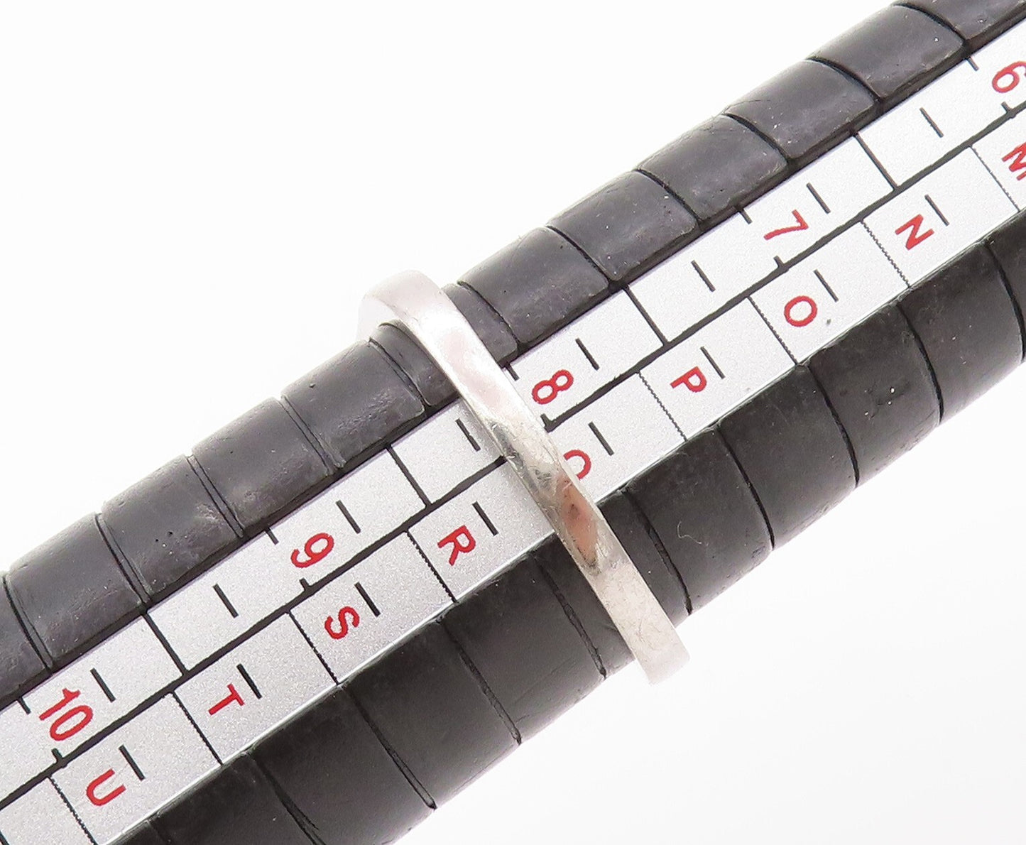 925 Sterling Silver Vintage Ring Maze Key Cutout Topaz Band  Sz 8  RG31889