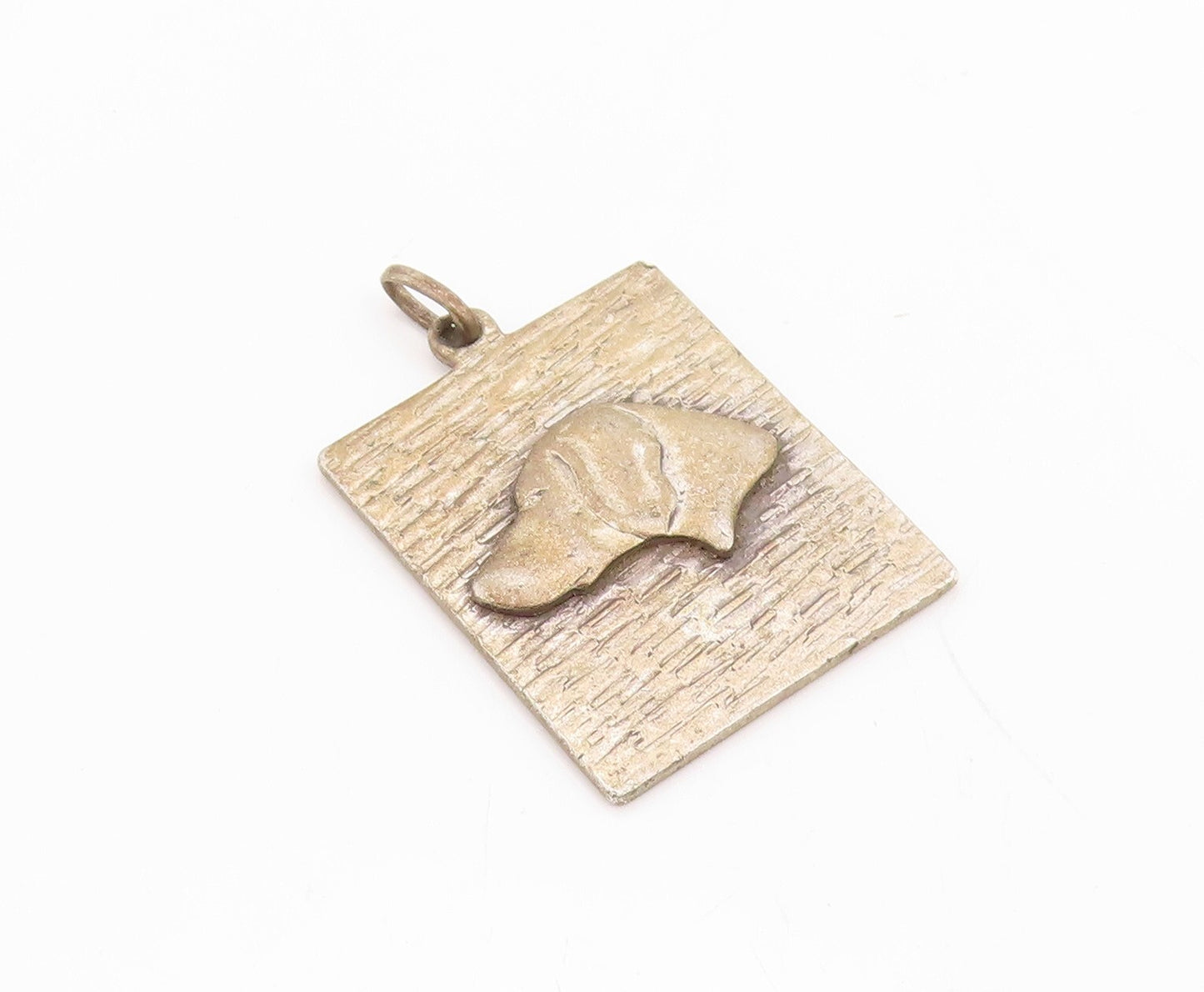 925 Sterling Silver Vintage Pendant Solid Carved Dogs Face  PT23525