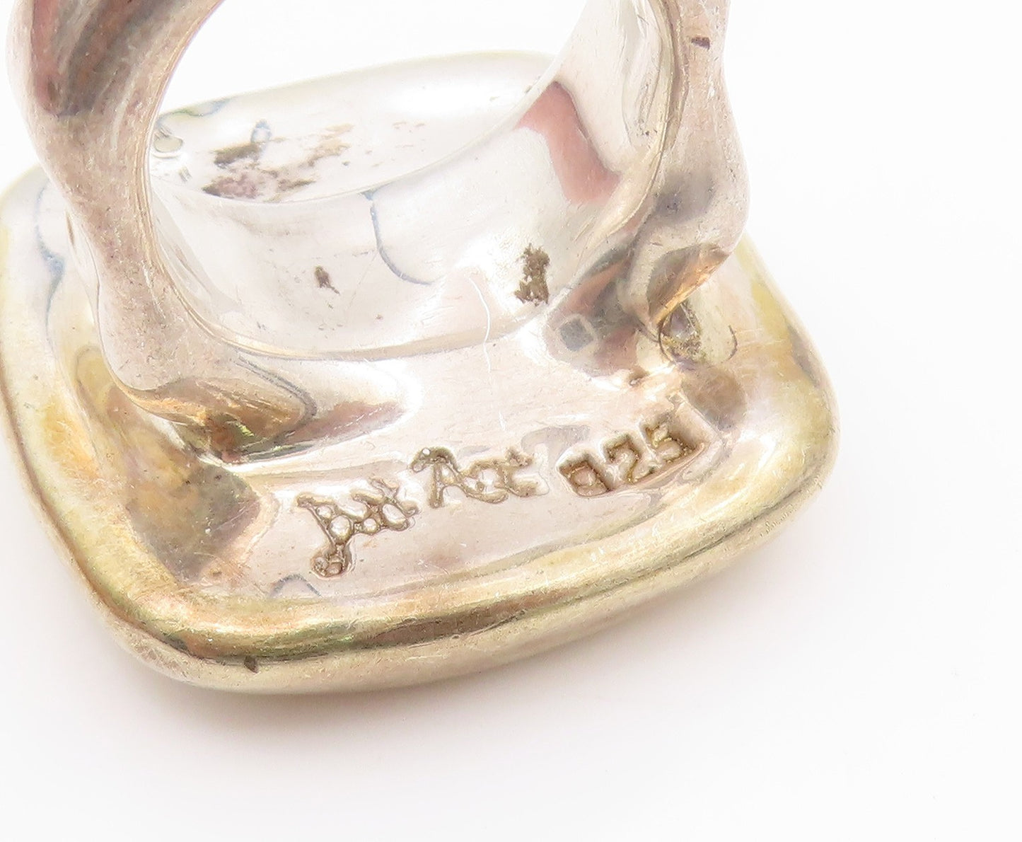 925 Sterling Silver Vintage Ring BAT AMI Brutalist Geometric Band  Sz 9  RG34588