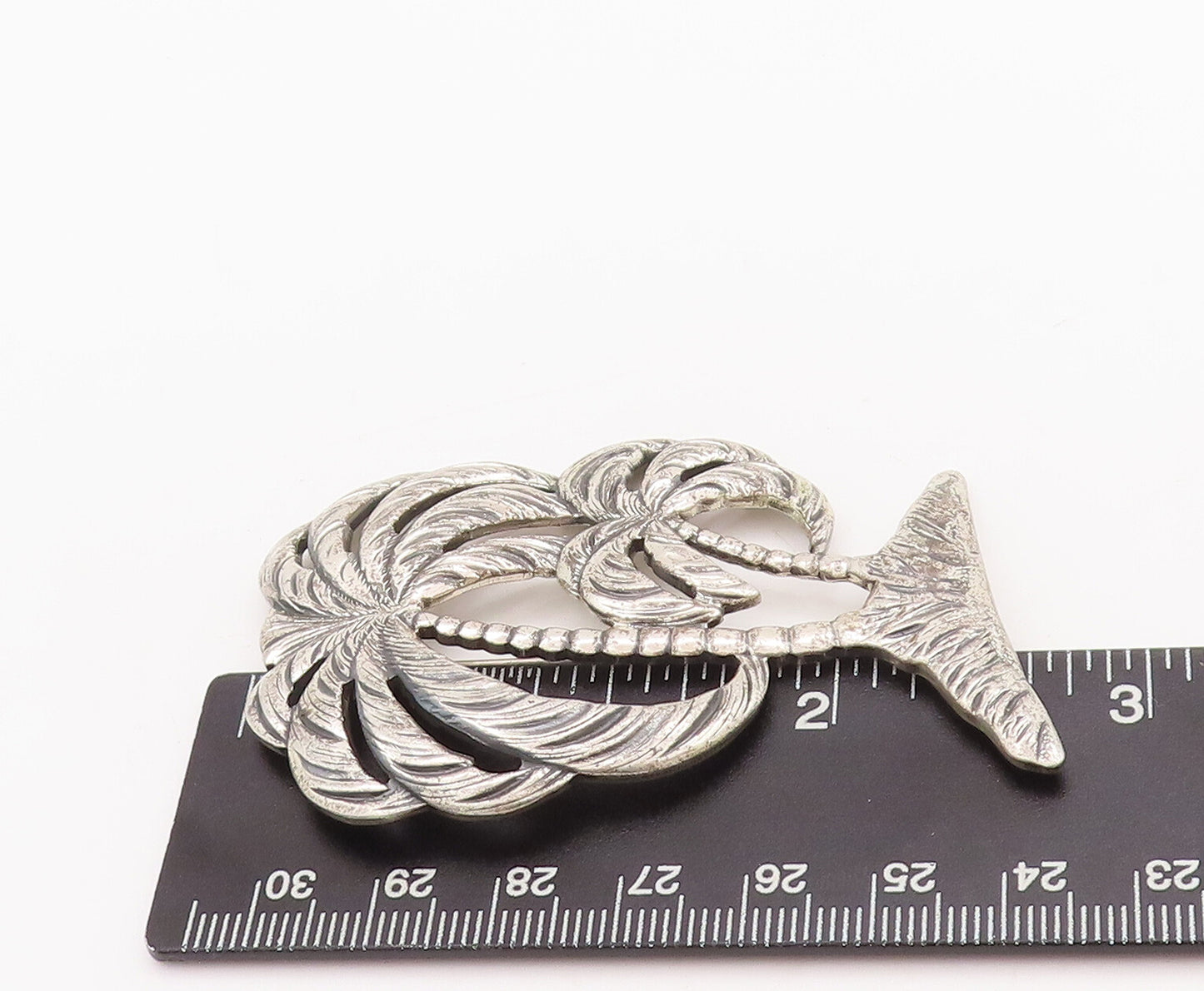 925 Sterling Silver Vintage Brooch Pin DANECRAFT Coconut Tree On Beach  BP11066