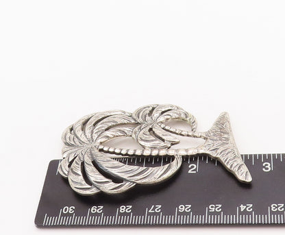 925 Sterling Silver Vintage Brooch Pin DANECRAFT Coconut Tree On Beach  BP11066