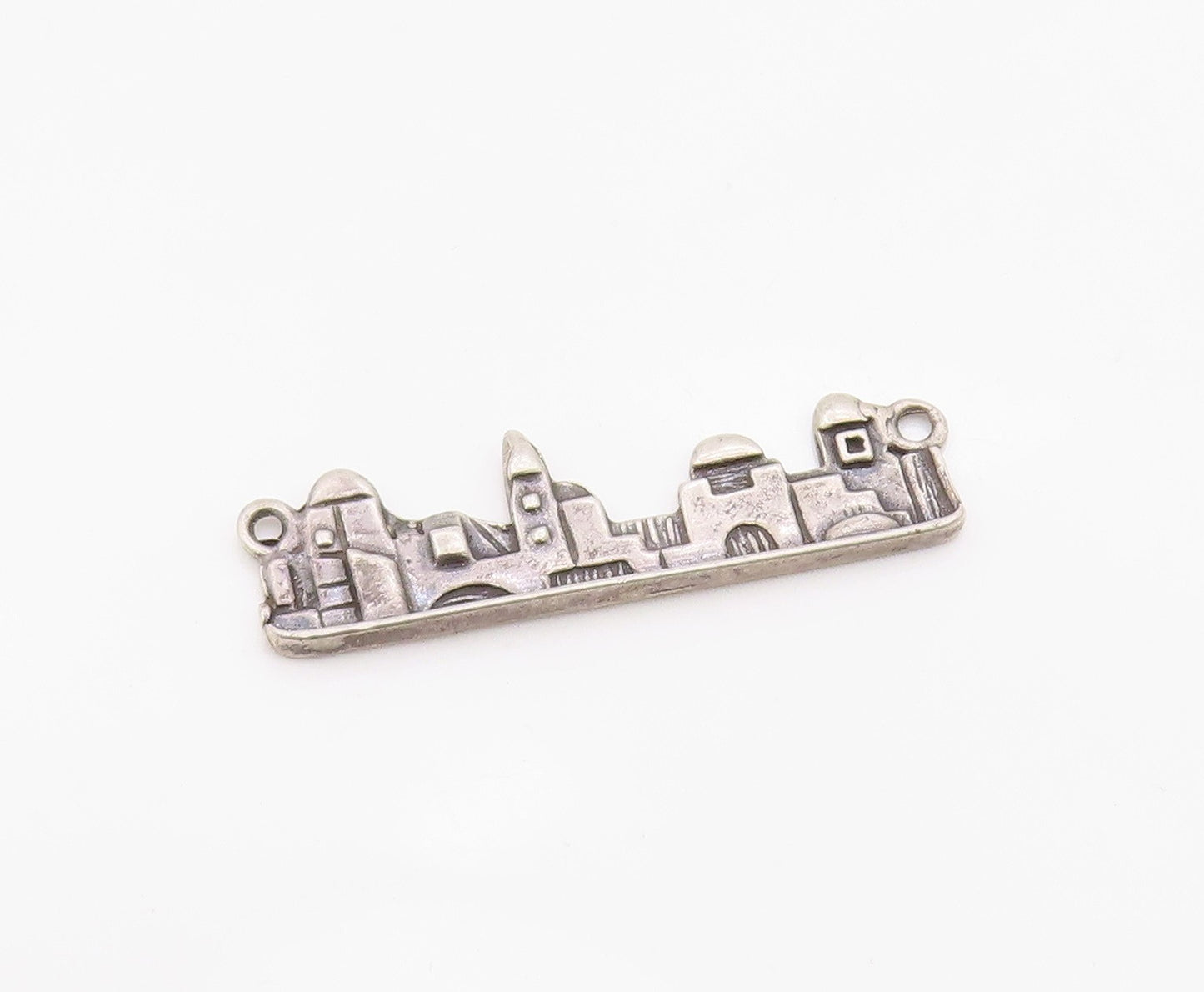 925 Sterling Silver Vintage Pendant Classic Jerusalem Skyline Charm  PT26310