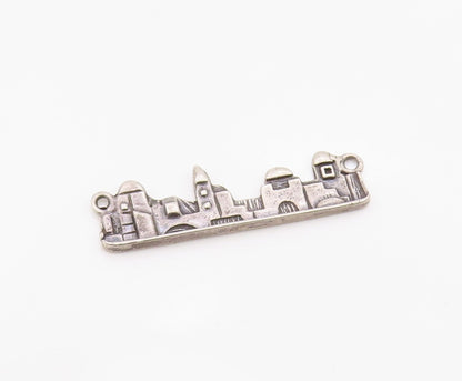 925 Sterling Silver Vintage Pendant Classic Jerusalem Skyline Charm  PT26310