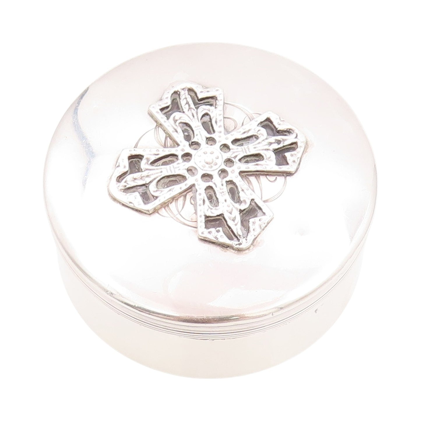 925 Sterling Silver Vintage Jewelry Box TIFFANY & CO. Stylized Cross  TR3902