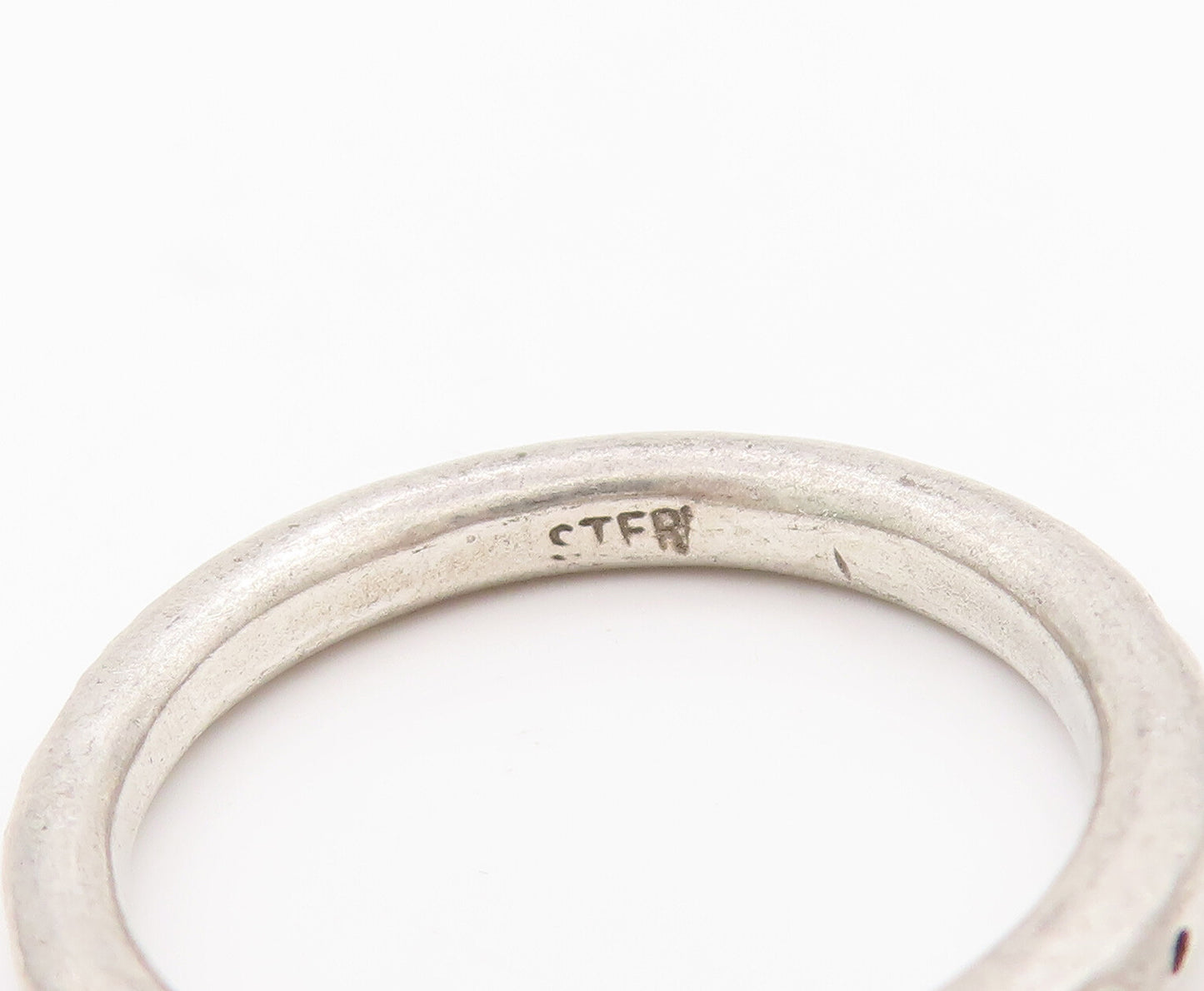 925 Sterling Silver Vintage Ring Minimalist Love Etched Letters  Sz 7 RG27890