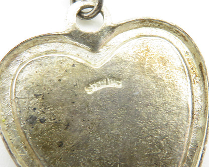 925 Sterling Silver  Vintage United States Navy Love Heart Brooch Pin  BP4197