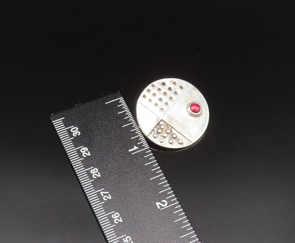 JW ENGLAND 925 Silver  Vintage Beads & Holes Chalcedony Brooch Pin  BP9664