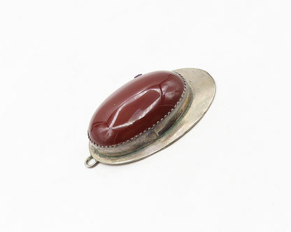 RICK WERITO NAVAJO 925 Silver   Vintage Cabochon Red Jasper Pendant  PT13811
