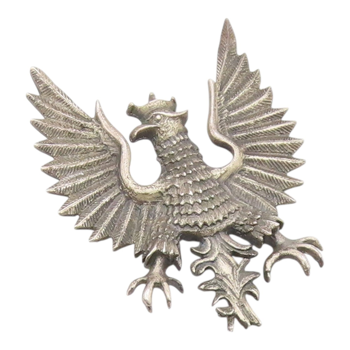 925 Sterling Silver Vintage Pendant POLAND Royal Crowned Eagle Emblem  PT26322
