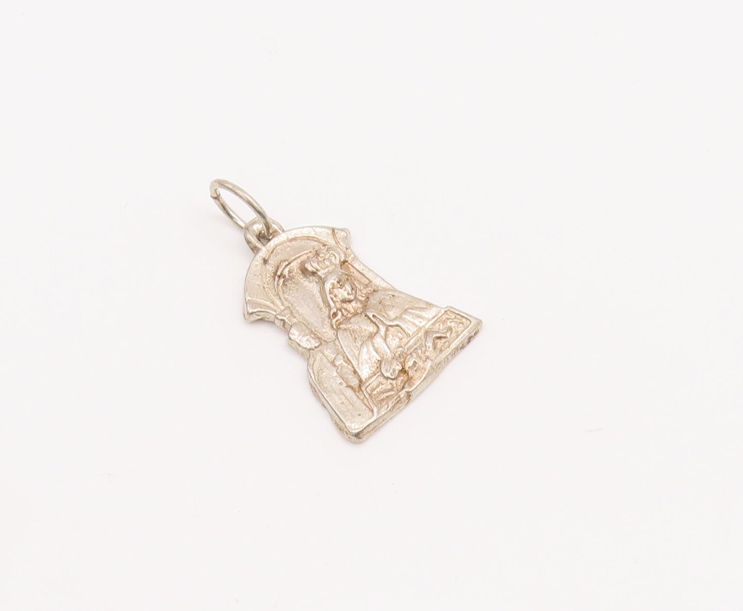 925 Sterling Silver Vintage Pendant Solid Carved Religious Pendant  PT23126