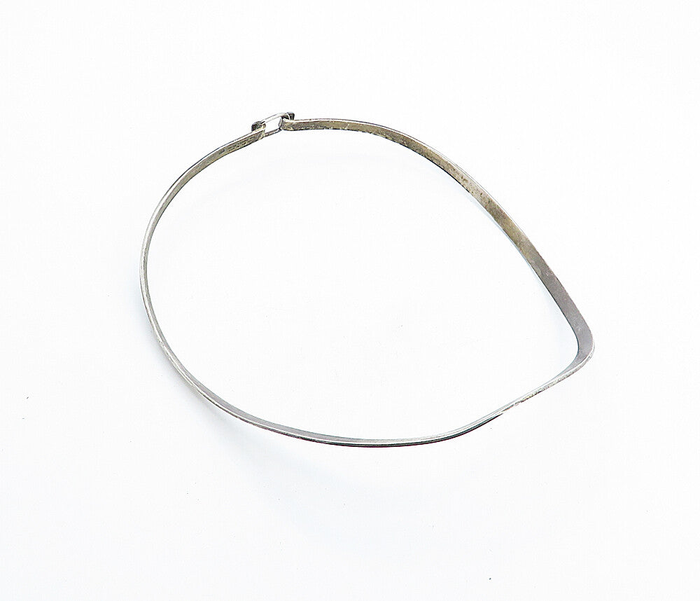 CHARLES ALBERT 925 Silver  Vintage Dark Tone Minimalist Collar Necklace NE1202