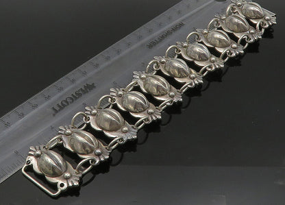 900 Silver Vintage Antique Solid Heavy Dome Link Chain Bracelet  BT8887