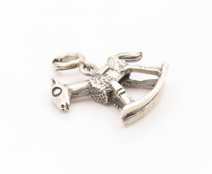 925 Sterling Silver Vintage Pendant Miniature Baby Rocking Horse Charm  PT25924