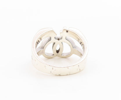 925 Sterling Silver Vintage Ring Interlocking Female Symbol Cutout Sz 5 RG35993