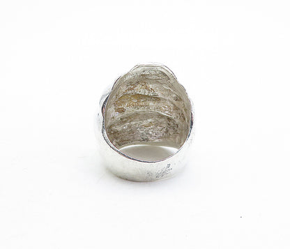 925 Sterling Silver  Vintage Shiny Fluted Snail Shell Band Ring Sz 8.5  RG5555