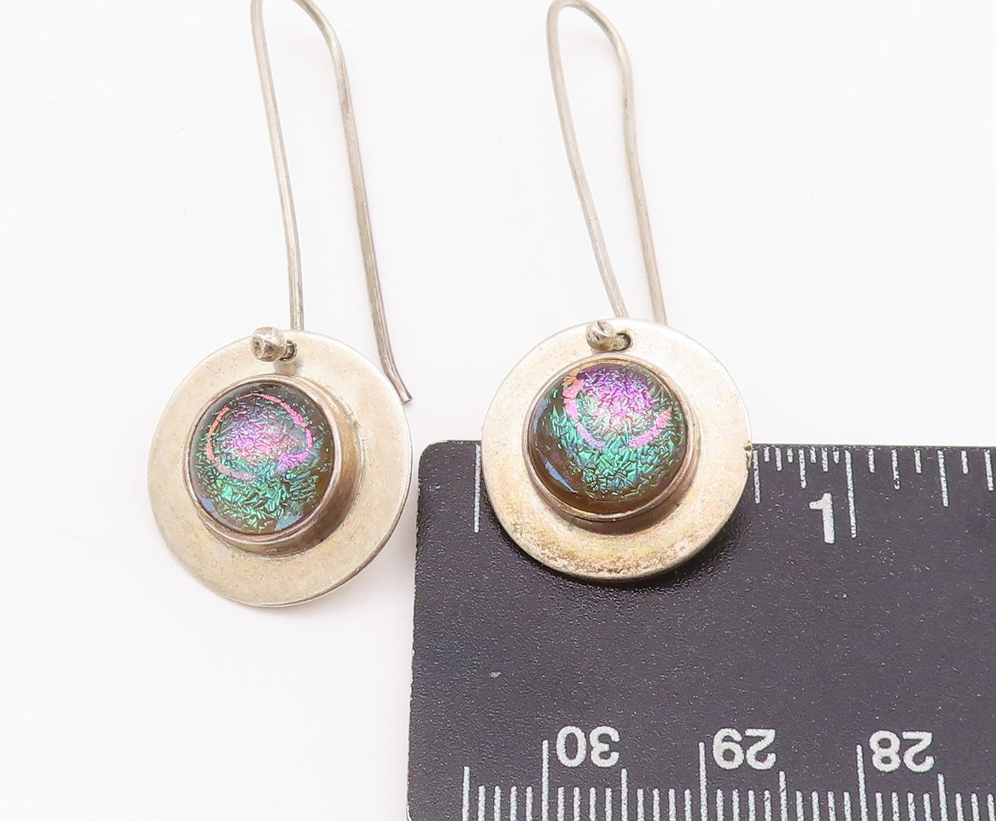 925 Sterling Silver Vintage Earrings NANCY GEDDES Drop Gemstone  EG13620