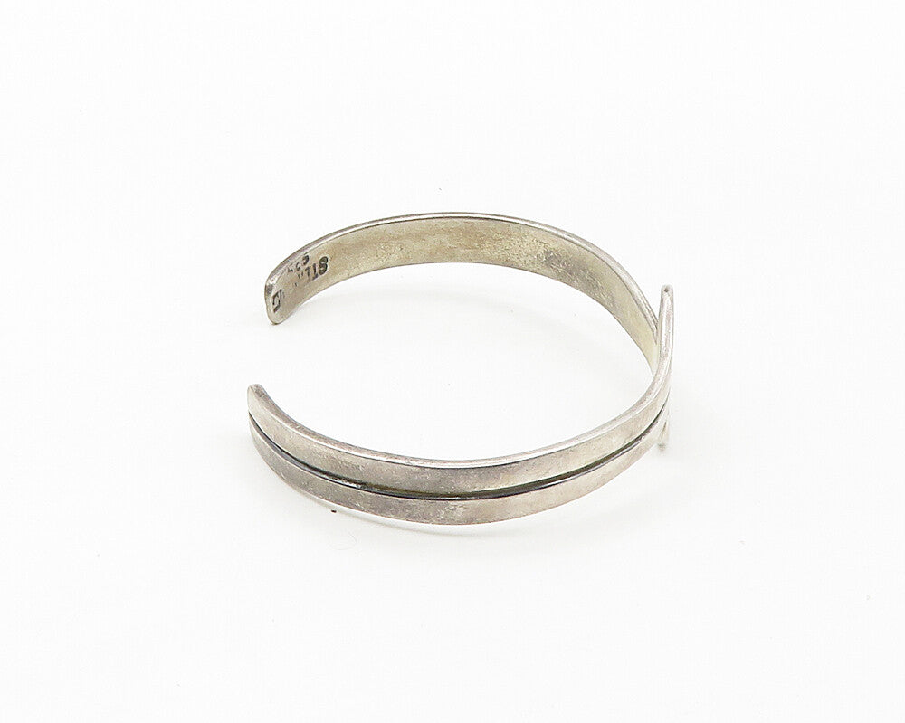 MEXICO 925 Sterling Silver  Vintage Swirl Bypass Design Cuff Bracelet  BT6926