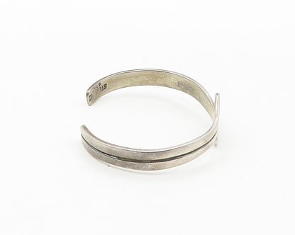 MEXICO 925 Sterling Silver  Vintage Swirl Bypass Design Cuff Bracelet  BT6926