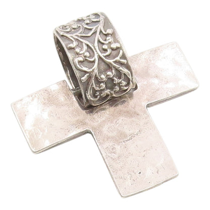 925 Sterling Silver Vintage Pendant SILPADA Hammered Scrollwork Cross  PT26286