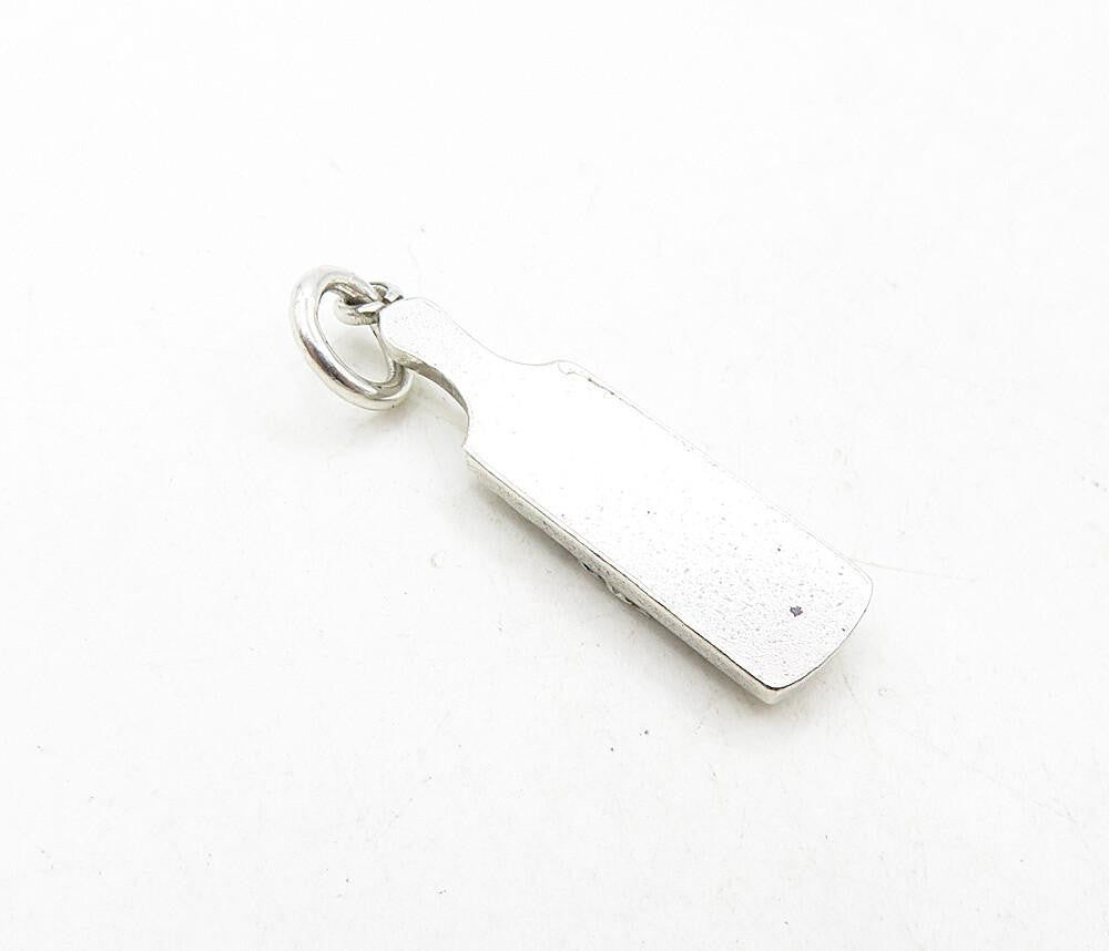 925 Sterling Silver  Vintage Petite Raised Detail Paddle Drop Pendant  PT6931
