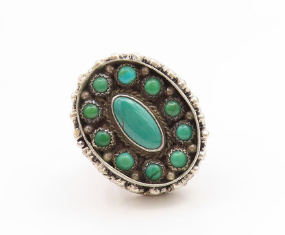 925 Sterling Silver Vintage Ring SARDA Turquoise Scrollwork Band  Sz 5  RG35173