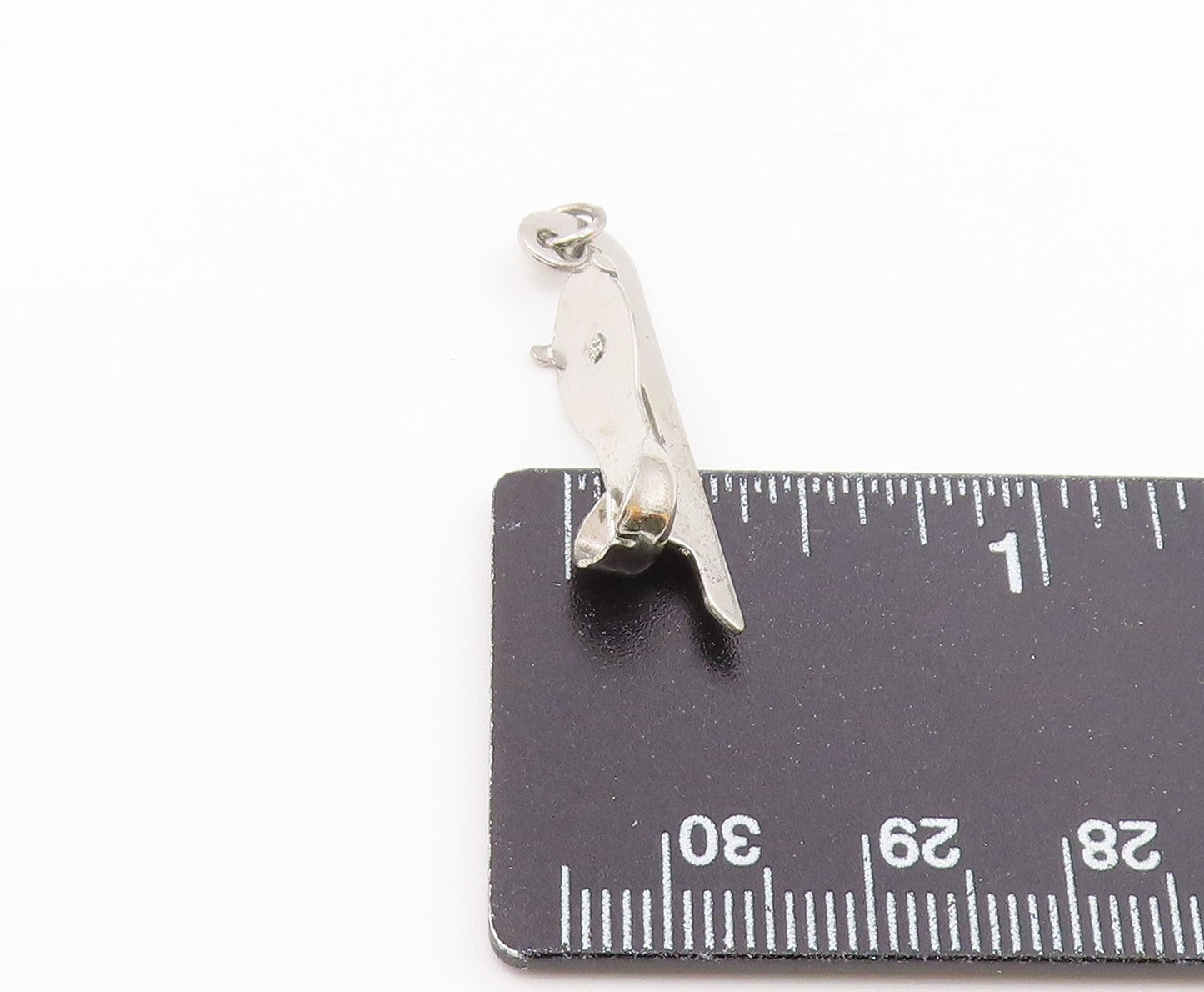 925 Sterling Silver  Vintage Sculpted Skiing Snowboard Pendant  PT20684