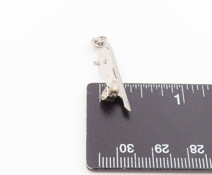 925 Sterling Silver  Vintage Sculpted Skiing Snowboard Pendant  PT20684