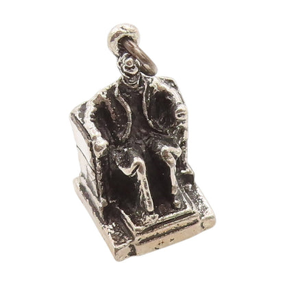 925 Sterling Silver Vintage Pendant 3D Abraham Lincoln Memorial Charm  PT25023
