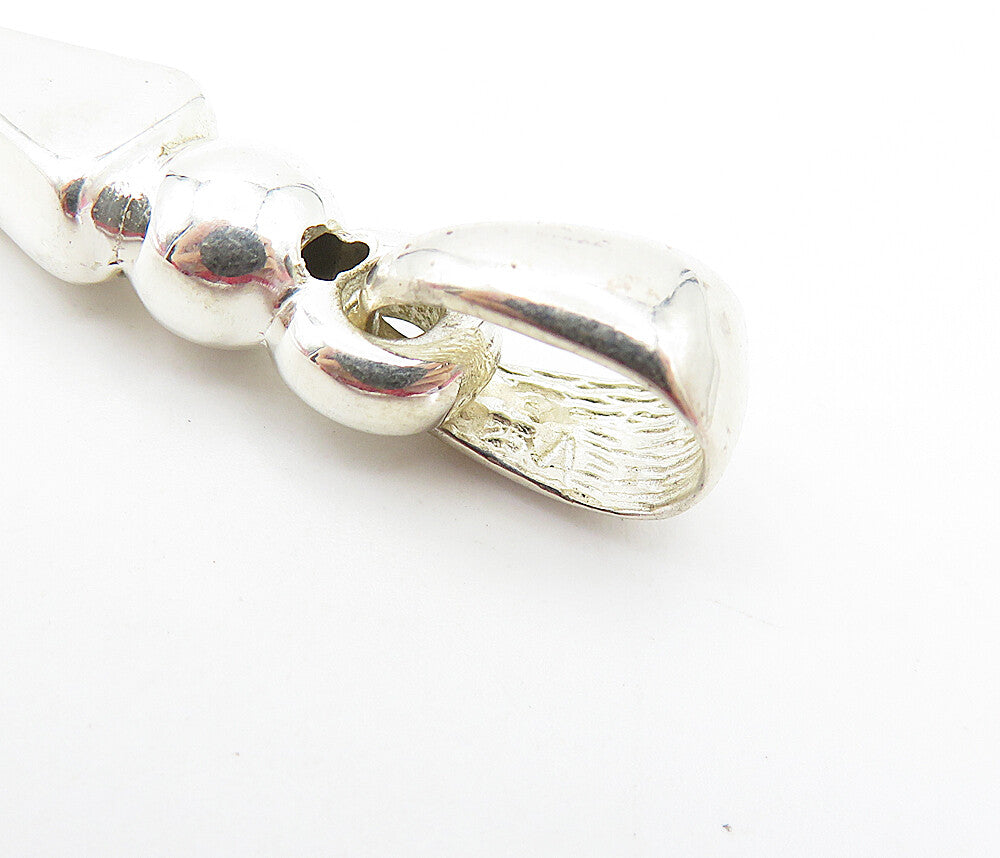 925 Sterling Silver  Shiny Polished Hollow Modernist Design Pendant  PT5225