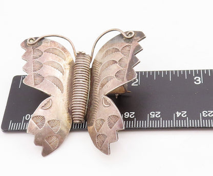 925 Sterling Silver Vintage Brooch Designer 3D Cutout Butterfly  BP11498