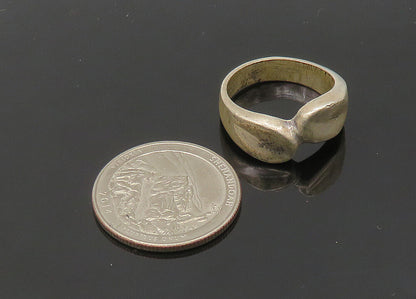 925 Sterling Silver  Vintage Shiny Smooth Bypass Band Ring Sz 8  RG21351