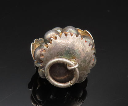 925 Sterling Silver  Vintage Hollow Grape Cluster Charm Pendant  PT20453