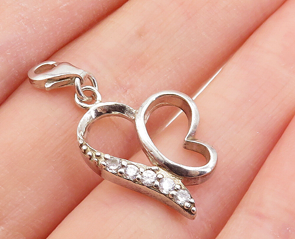925 Sterling Silver  Vintage Petite Topaz Open Butterfly Motif Pendant  PT3860