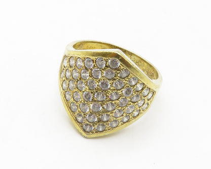 925 Sterling Silver  Cubic Zirconia Encrusted Cocktail Ring Sz 8.5  RG14497