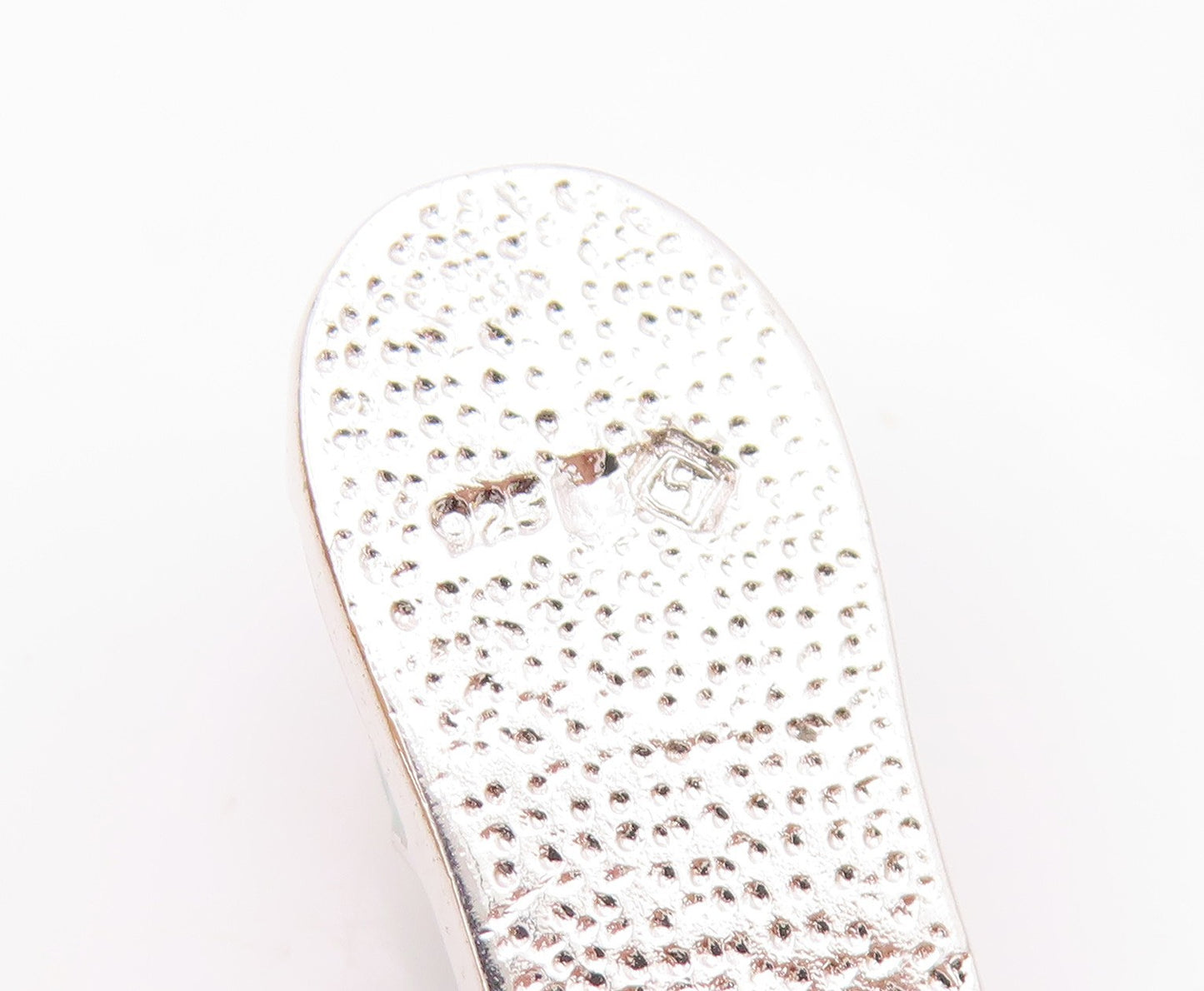 925 Sterling Silver  Topaz Accented Enamel Coated Sandal Motif Pendant  PT8850