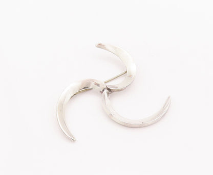 925 Sterling Silver Vintage Brooch Pin ANTONIO PINEDA Ninja Flying Blade BP10796