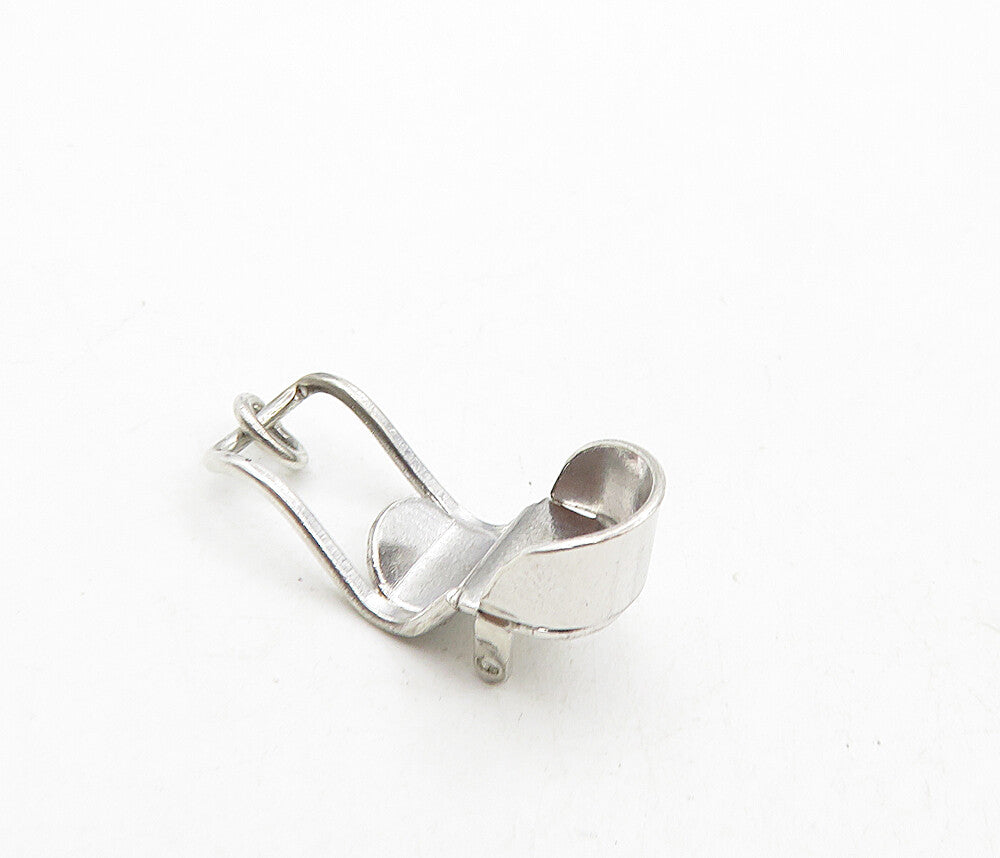 925 Sterling Silver  Vintage Petite Shiny Sleigh Carriage Drop Pendant  PT6881