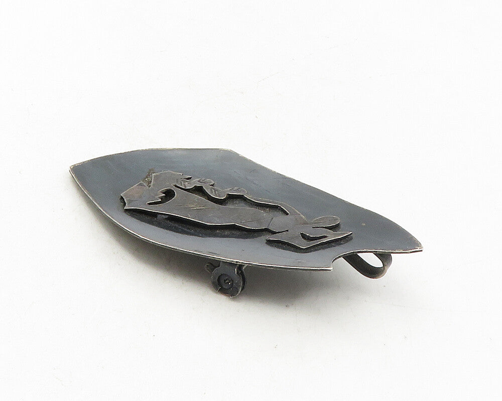 BEZALEL ISRAEL 925 Silver  Vintage Oxidized Woman Figure Brooch Pin  BP3622