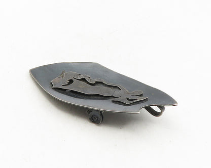 BEZALEL ISRAEL 925 Silver  Vintage Oxidized Woman Figure Brooch Pin  BP3622