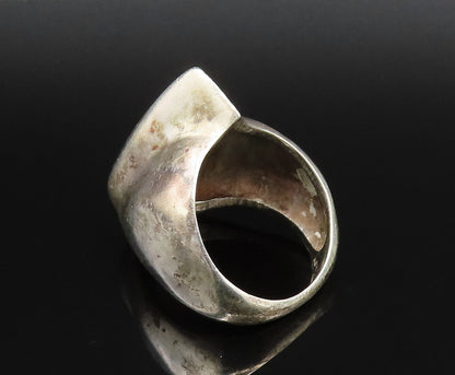 925 Sterling Silver  Vintage Modernist Teardrop Shaped Ring Sz 9  RG25687