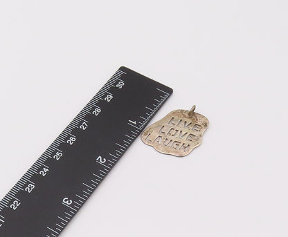 925 Sterling Silver  Vintage Stancil Cutout Live Love Laugh Pendant  PT22032
