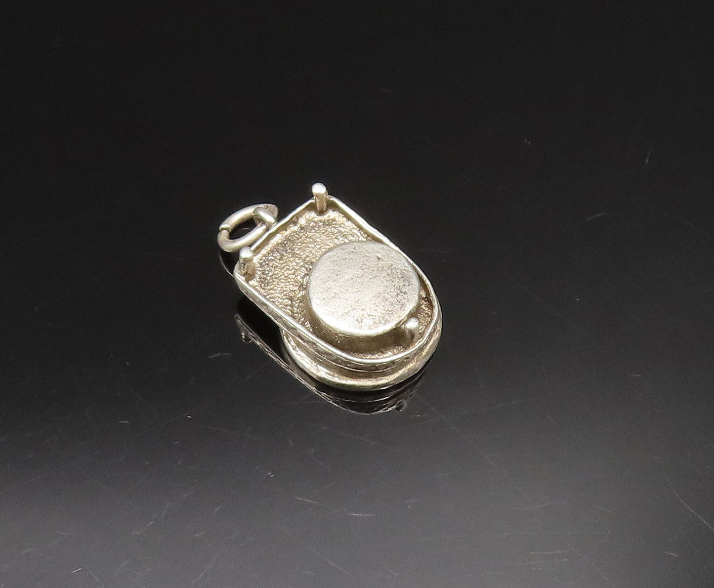 925 Sterling Silver  Vintage Roulette Game Wheel Table Pendant  PT21197