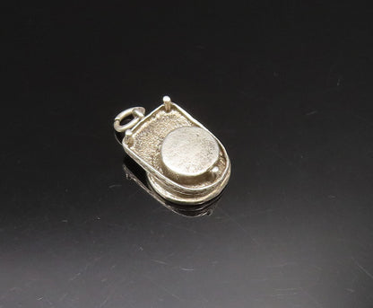 925 Sterling Silver  Vintage Roulette Game Wheel Table Pendant  PT21197